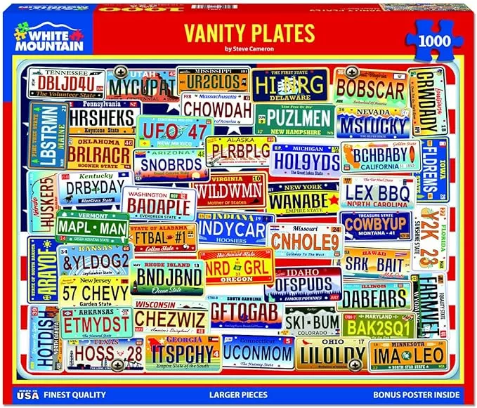 Vanity Plates (1841pz) - 1000 Piece Jigsaw Puzzle