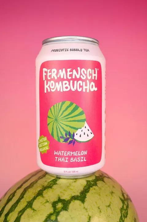 *WATERMELON THAI BASIL* Seasonal Kombucha - 24-Can Case