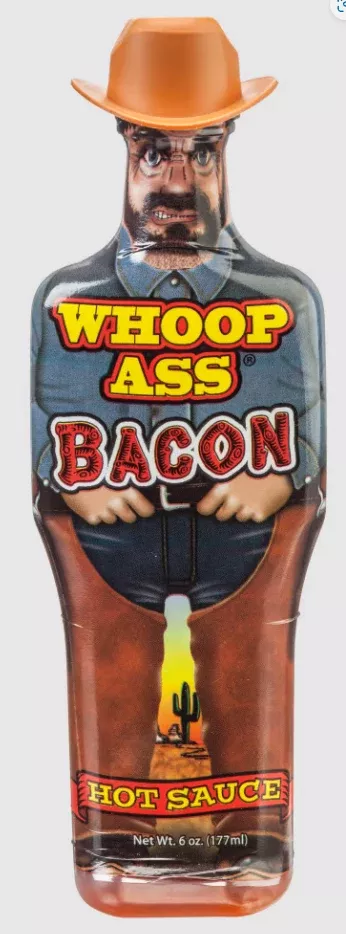 Whoop Ass Bacon Hot Sauce 6oz Bottle (SNG12-1)