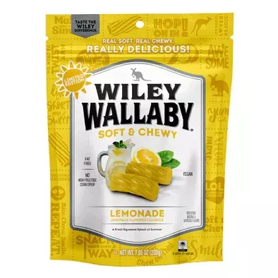 Wiley Wallaby Lemonade Licorice 7oz Peg Bag