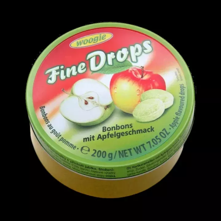Woogie Apple Drops Sanded Candies 200g Tin