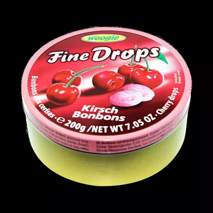 Woogie Cherry Drops Candies 200gr Tin