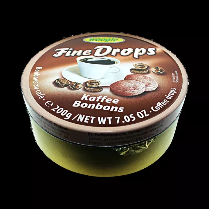 Woogie Coffee Drops Sanded Candies 200g Tin