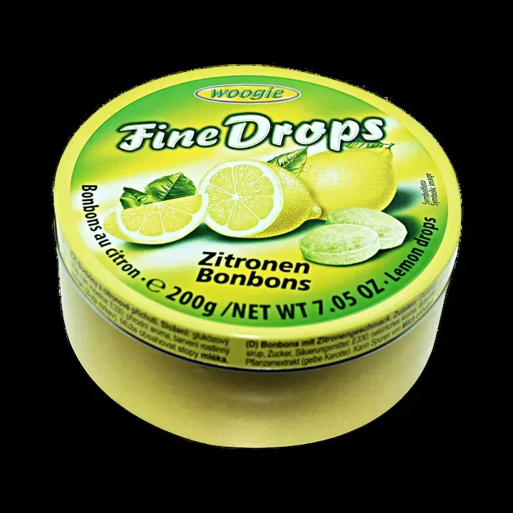 Woogie Lemon Drops Sanded Candies 200g Tin