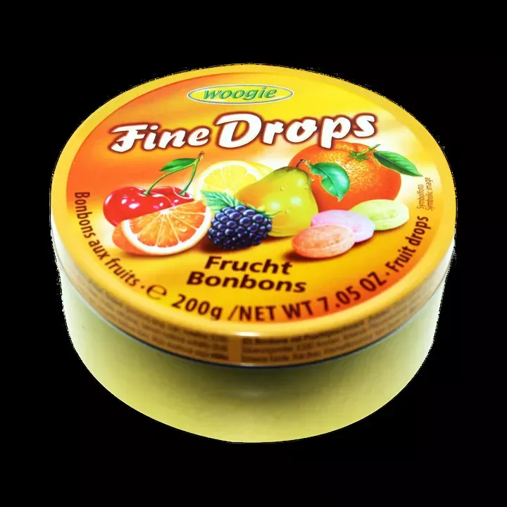 Woogie Mix fruits Drops Sanded Candies 200g Tin