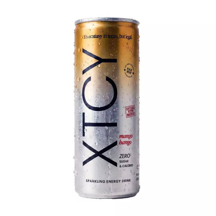 XTCY Mango Bango Energy Drink - 0g Sugar, 0 Calories, 75mg Caffeine, Jitter Free Energy