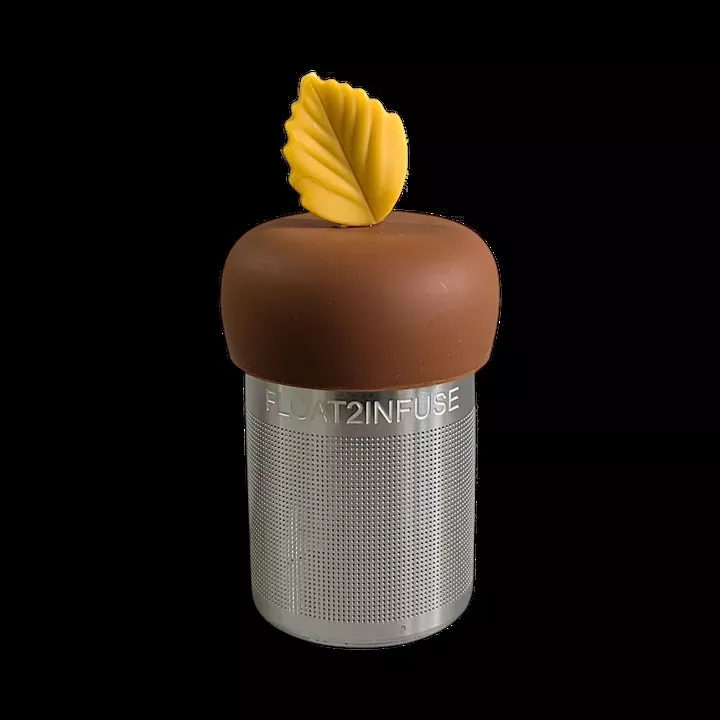 Yellow Fall Leaf | Floating Tea Steeper | Light Brown Base