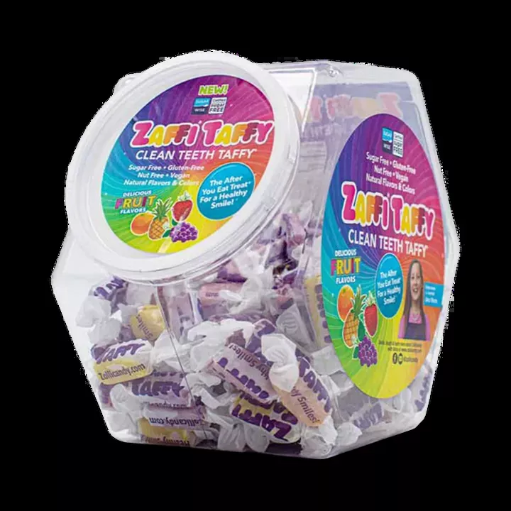 Zaffi Taffy Zero Sugar Variety Fruit Jar 32 oz