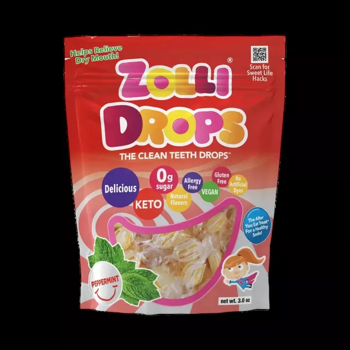 Zolli Drops Zero Sugar Peppermint - 3oz Pouch