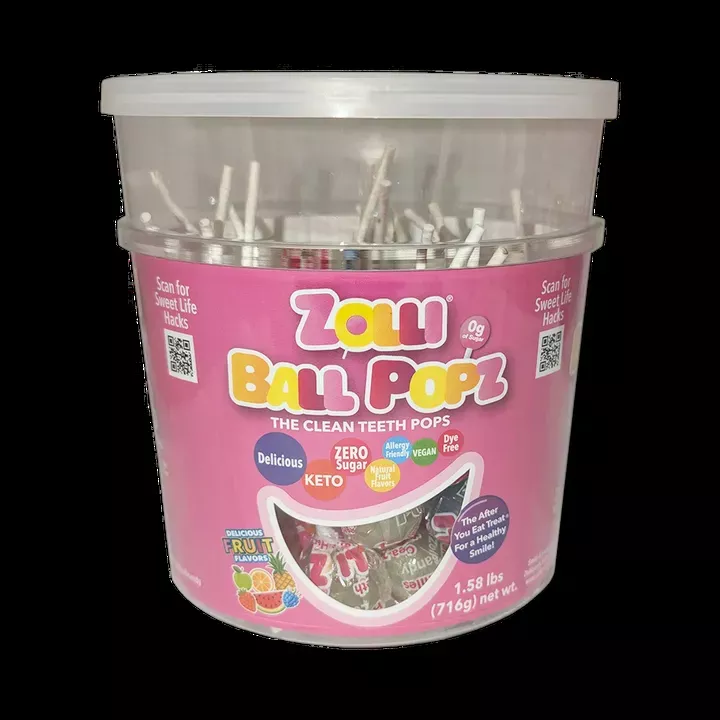 Zolli Zero Sugar Ball Popz 60ct Tub
