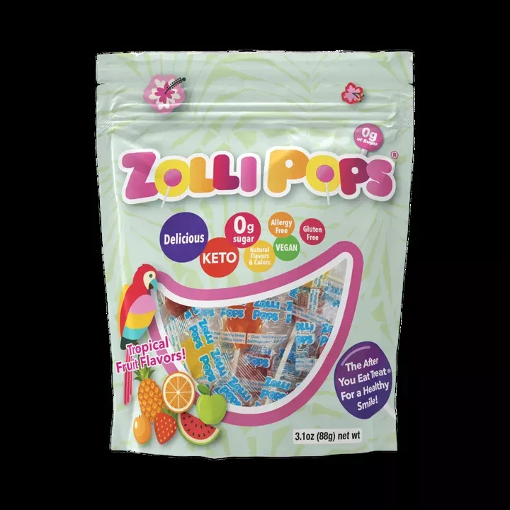 Zollipops Zero Sugar Tropical - 3.1oz Pouch