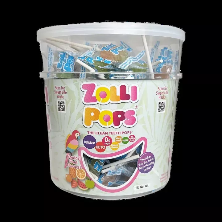 Zollipops Zero Sugar Tropical Flavors 1-lb Tub