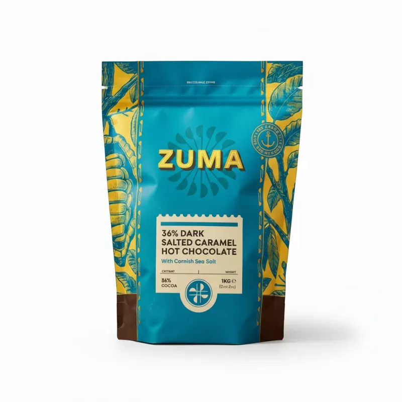 Zuma Dark 36% Cocoa Salted Caramel Hot Chocolate Bag 1kg