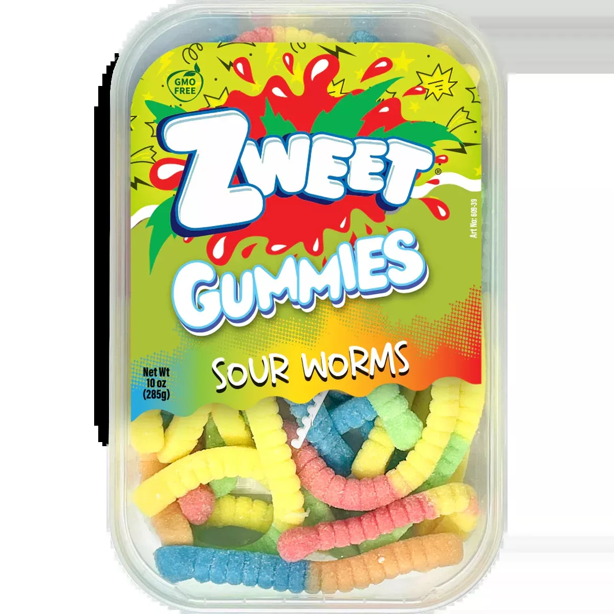 Zweet Sour Gummy Neon Worms 10oz